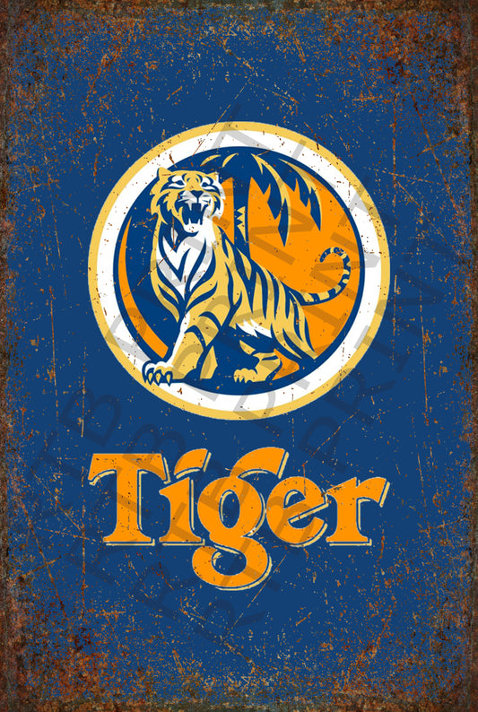 Tiger Vintage A4 Metal Sign