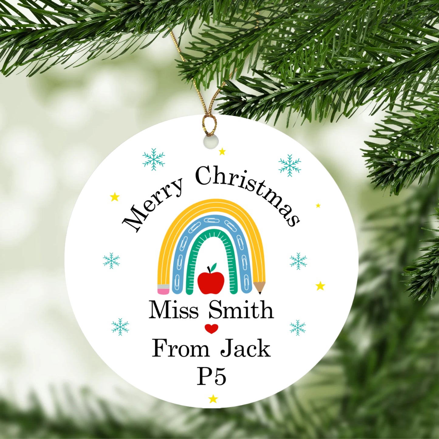 'Teacher' Christmas Tree Ornament