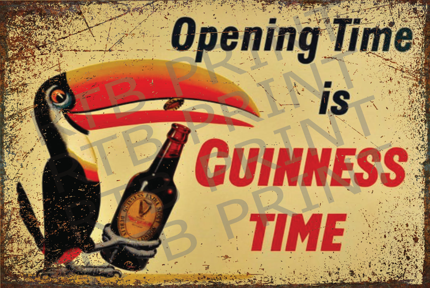 Guinness Puffin Vintage A4 Metal Sign