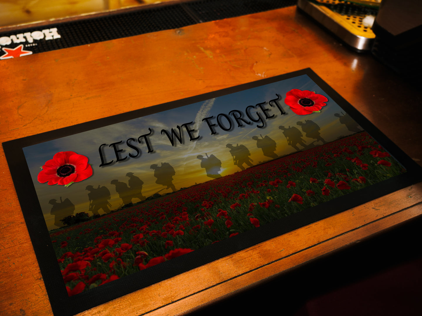 Lest we forget bar runner/bar mat