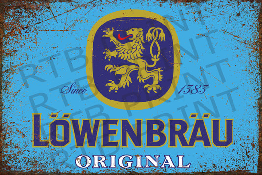 Lowenbrau Vintage A4 Metal Sign