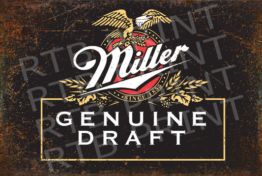 Miller Genuine Draft A4 Metal Sign