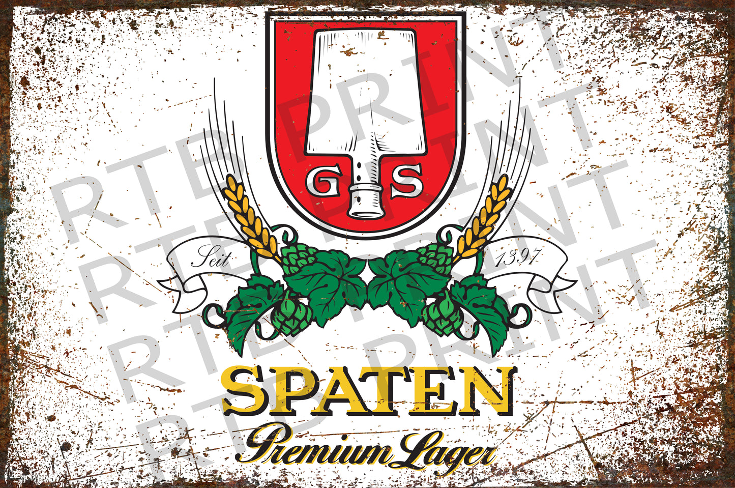 Spaten A4 Metal Sign