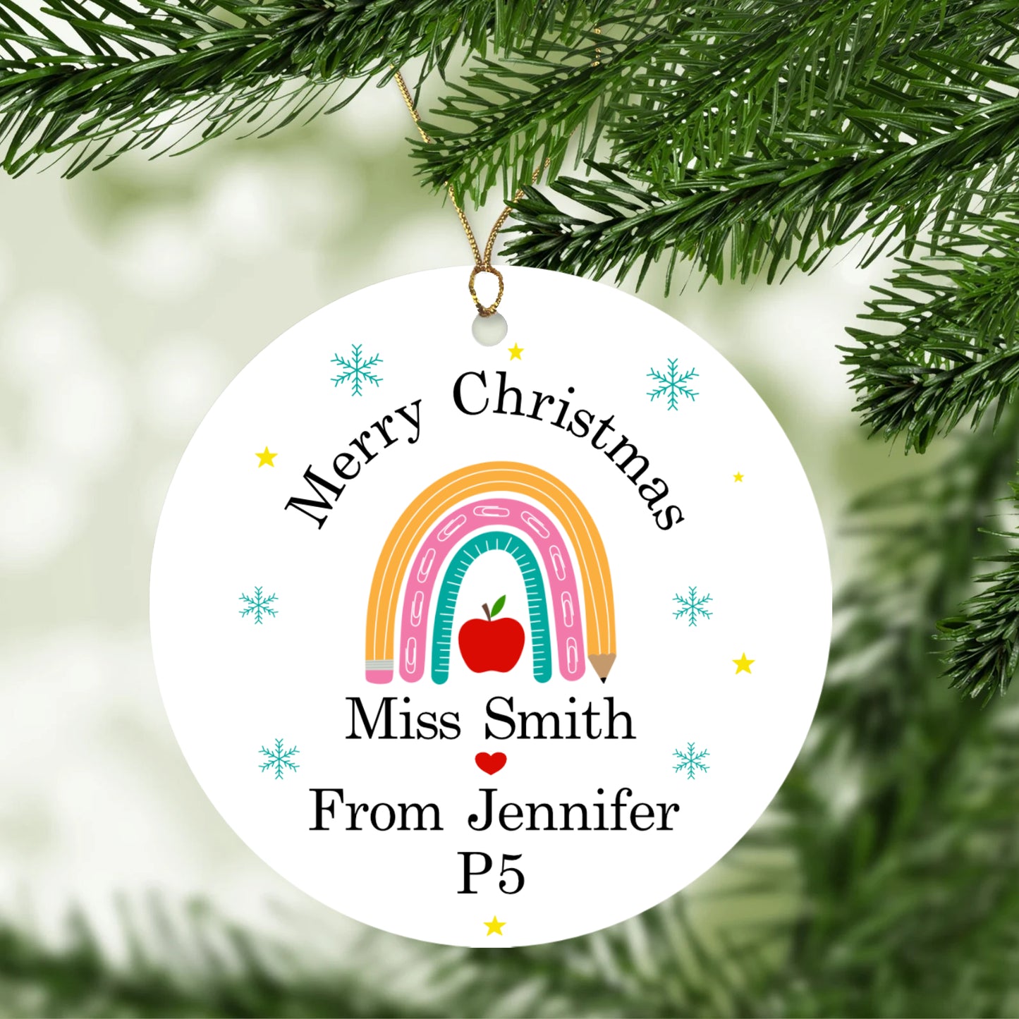 'Teacher' Christmas Tree Ornament