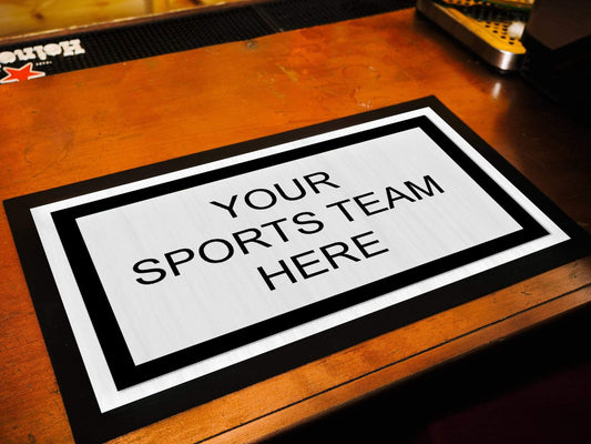 Bar Runner - Beer Mat with your favourite Team (New Design) Raise the Bar Print and Design - Raise the Bar