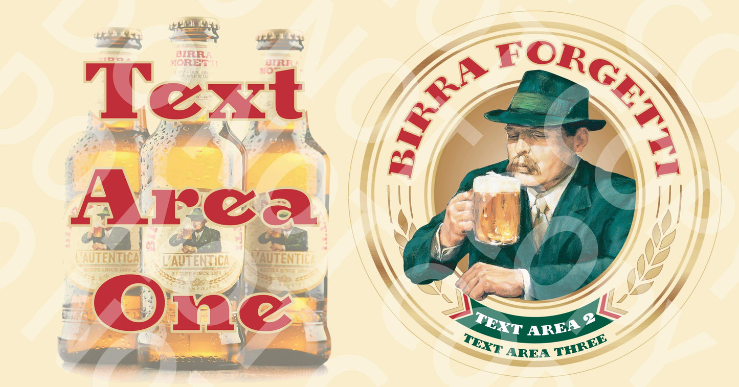 Birra Forgetti - Parody Bar Runner - Beer Mat Raise the Bar Print and Design - Raise the Bar