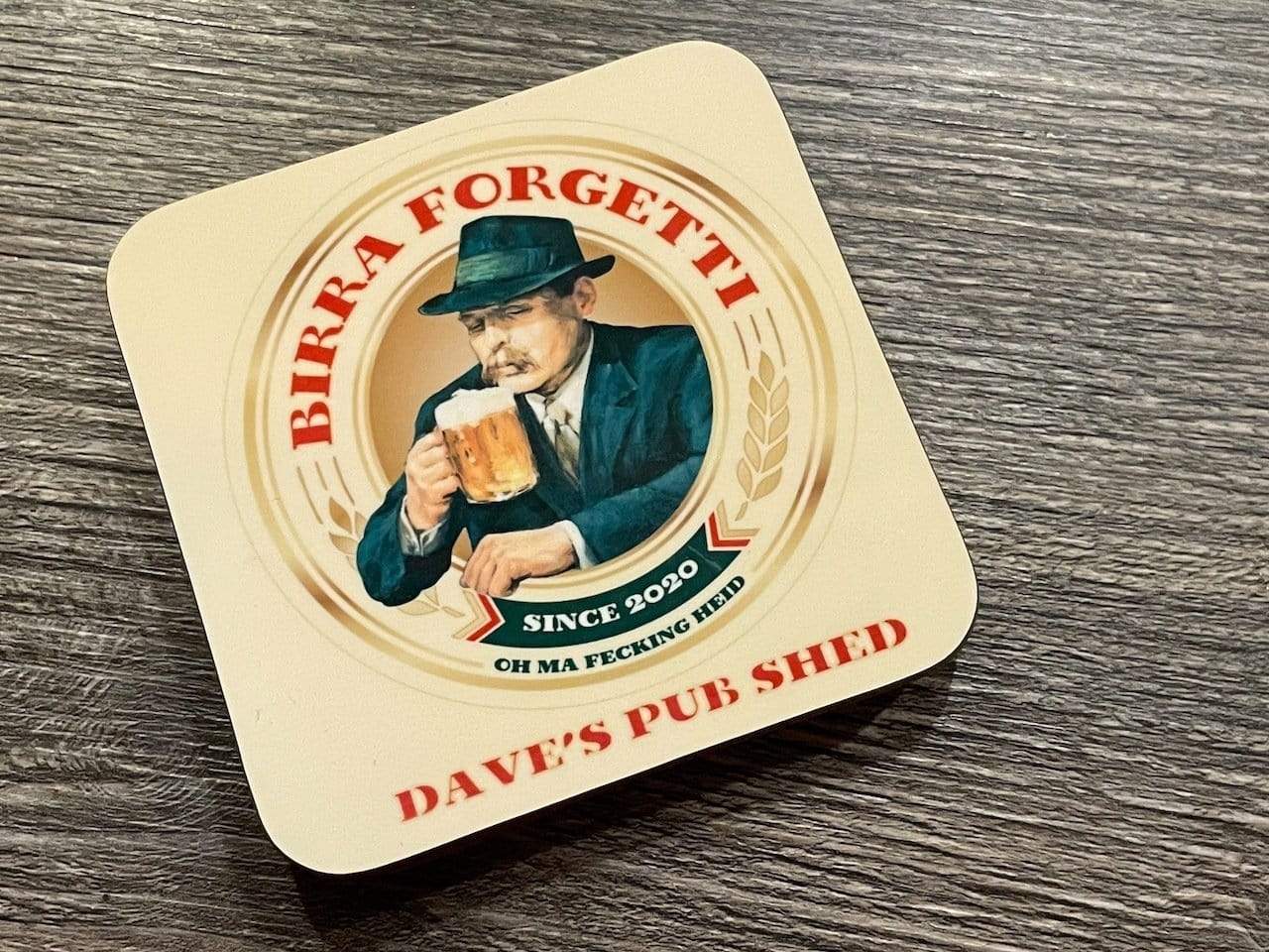 Birra Forgetti - Parody Coaster (set of 4) Raise the Bar Print and Design - Raise the Bar