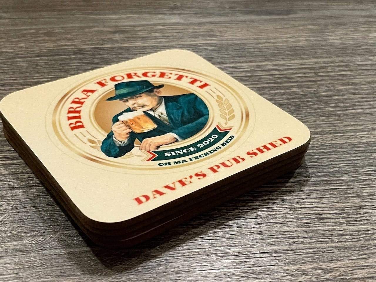 Birra Forgetti - Parody Coaster (set of 4) Raise the Bar Print and Design - Raise the Bar