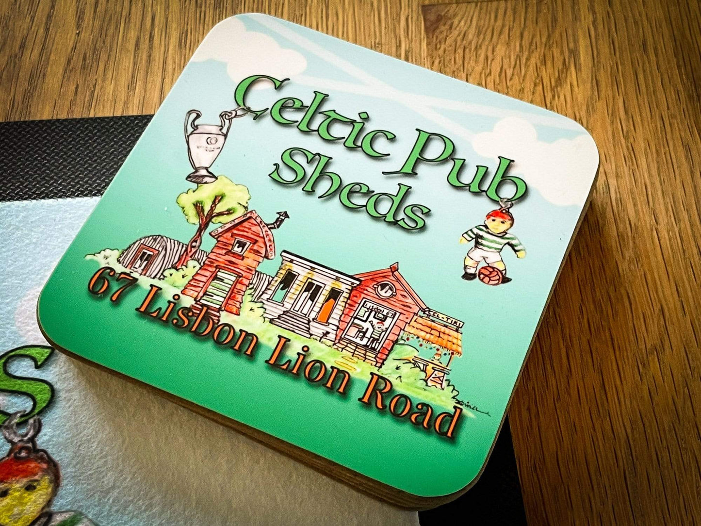 Celtic Pub Sheds Coasters (set of 4) Raise the Bar Print and Design - Raise the Bar