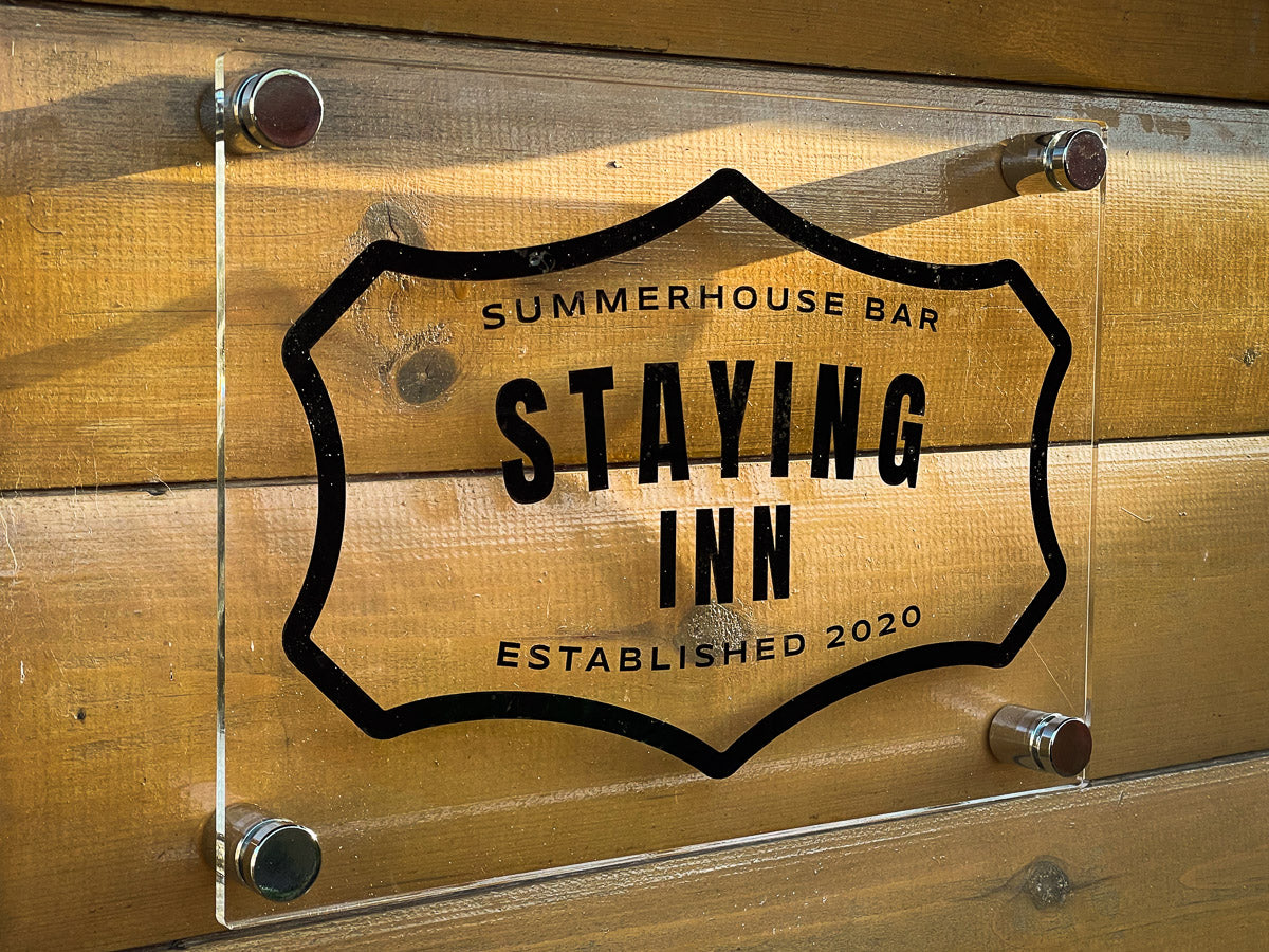 Pub Shed Branding Kit #2 (Logo plus 1 Acrylic Sign, 2 Bar Runners, 6 Coasters, 2 Openers)