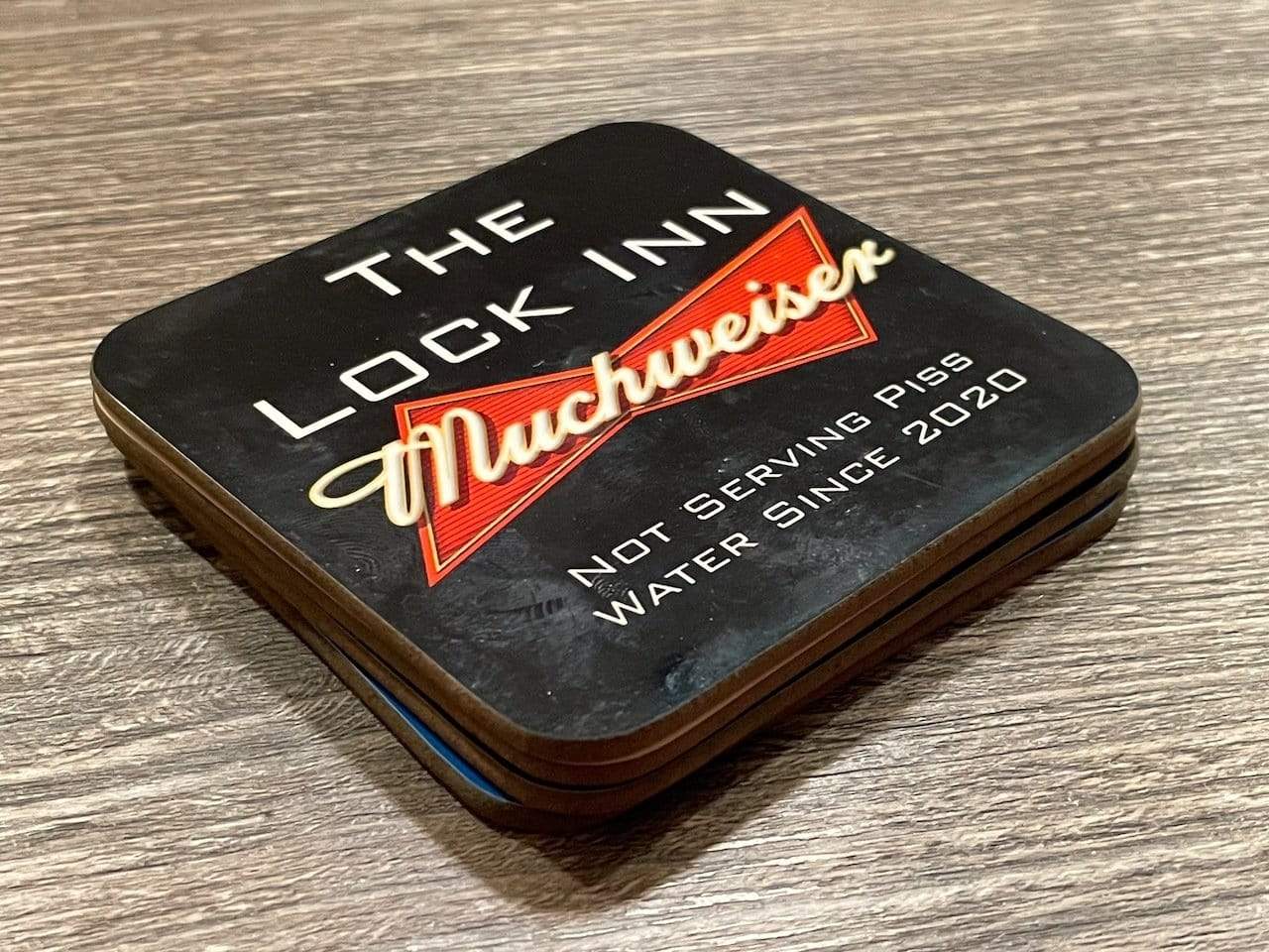 Muchweiser - Parody Coaster (set of 4) Raise the Bar Print and Design - Raise the Bar