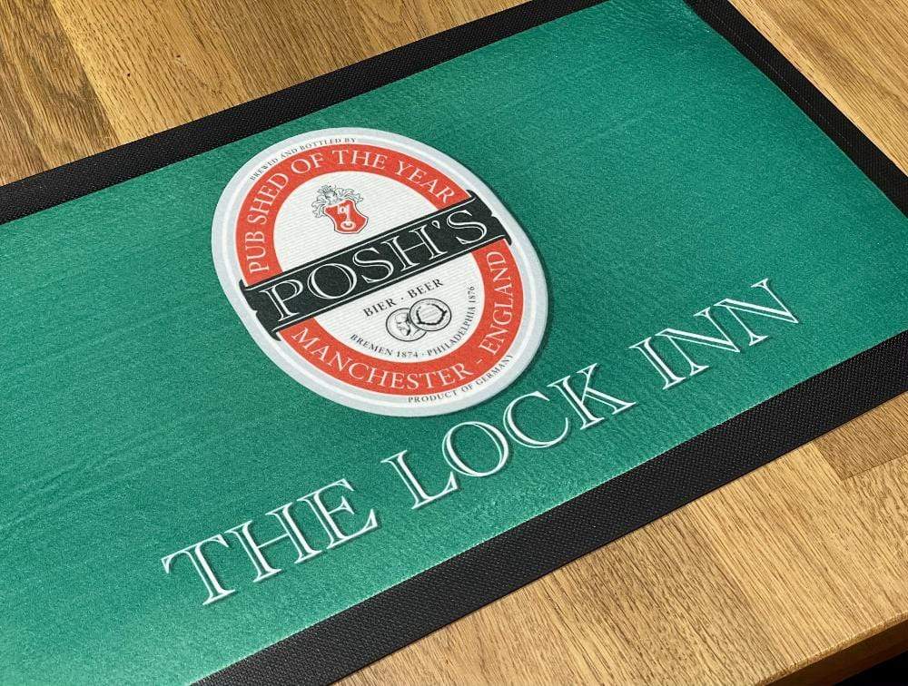 Posh's- Parody Bar Runner - Beer Mat Raise the Bar Print and Design - Raise the Bar