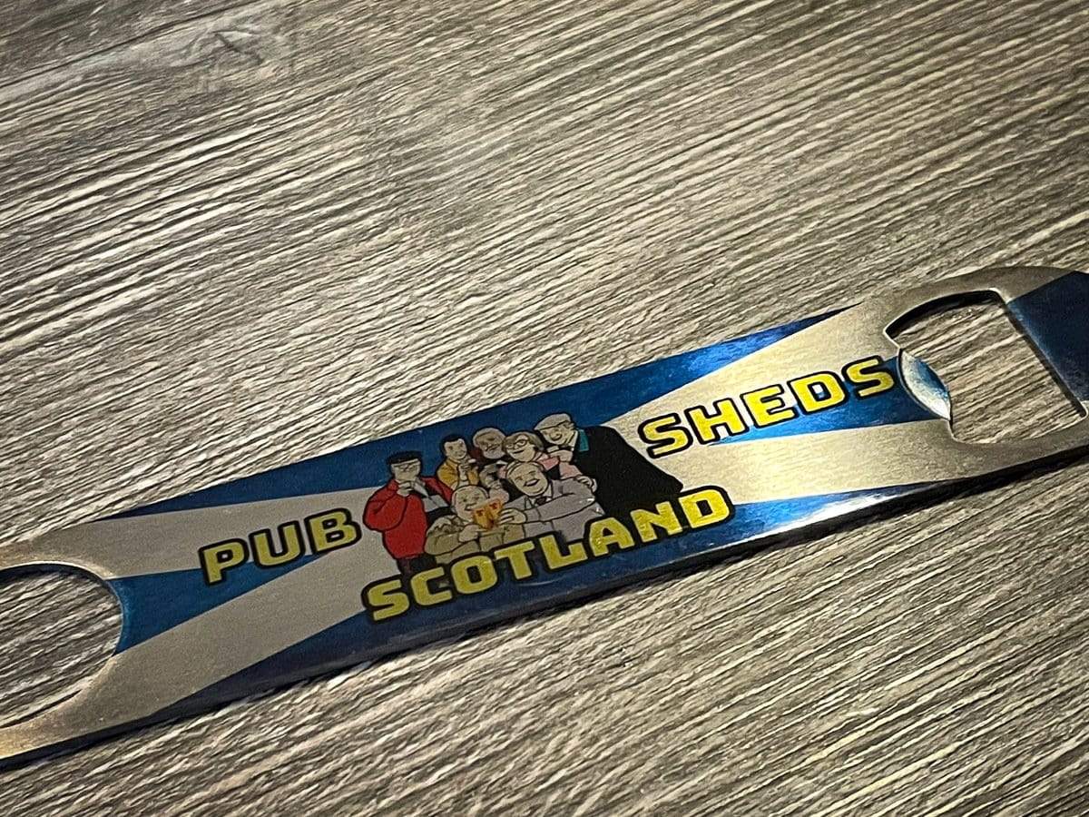 Pub Shed Scotland Bottle Opener Raise the Bar Print and Design - Raise the Bar