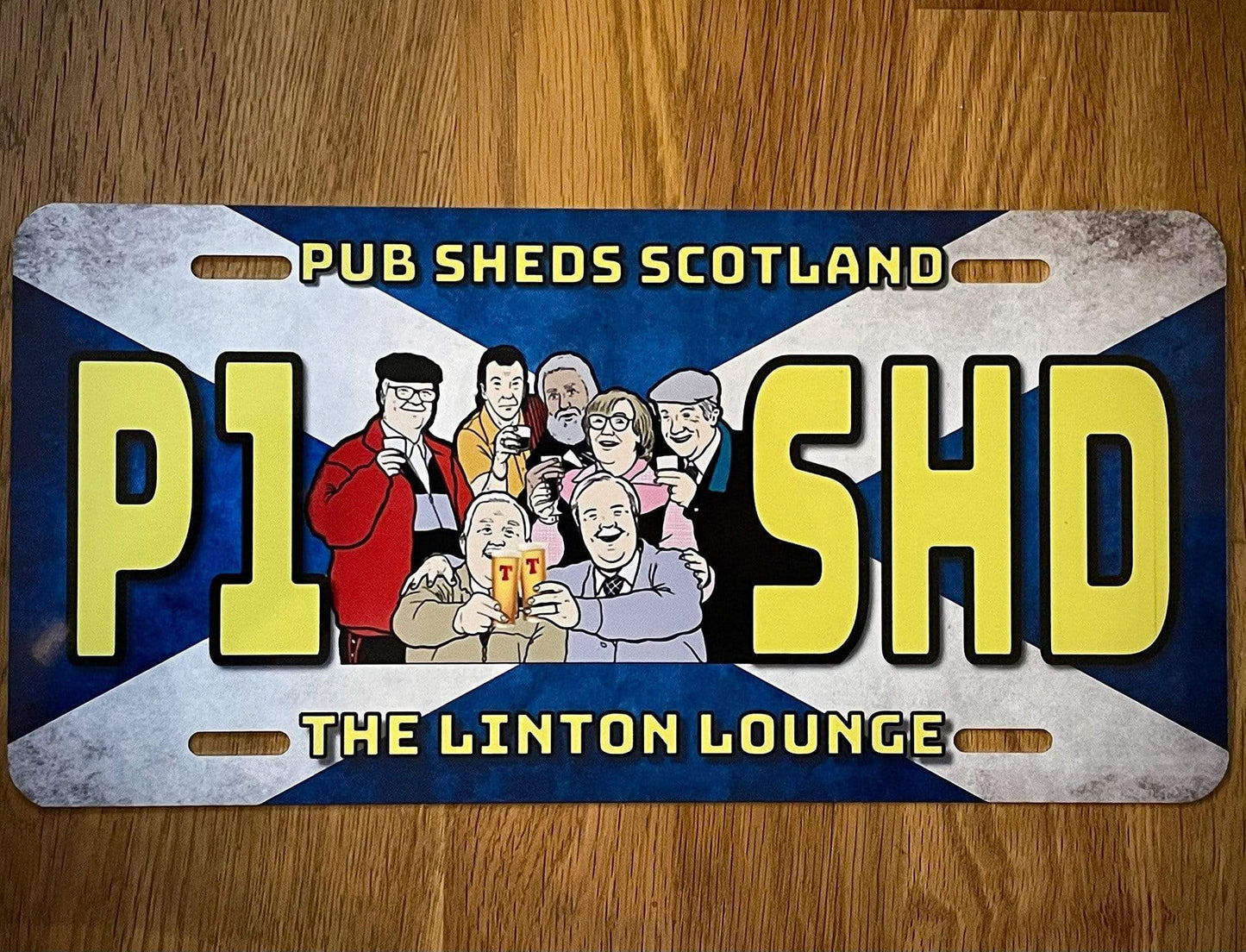 Pub Sheds Scotland "P1 SHD" License Plate Raise the Bar Print and Design - Raise the Bar