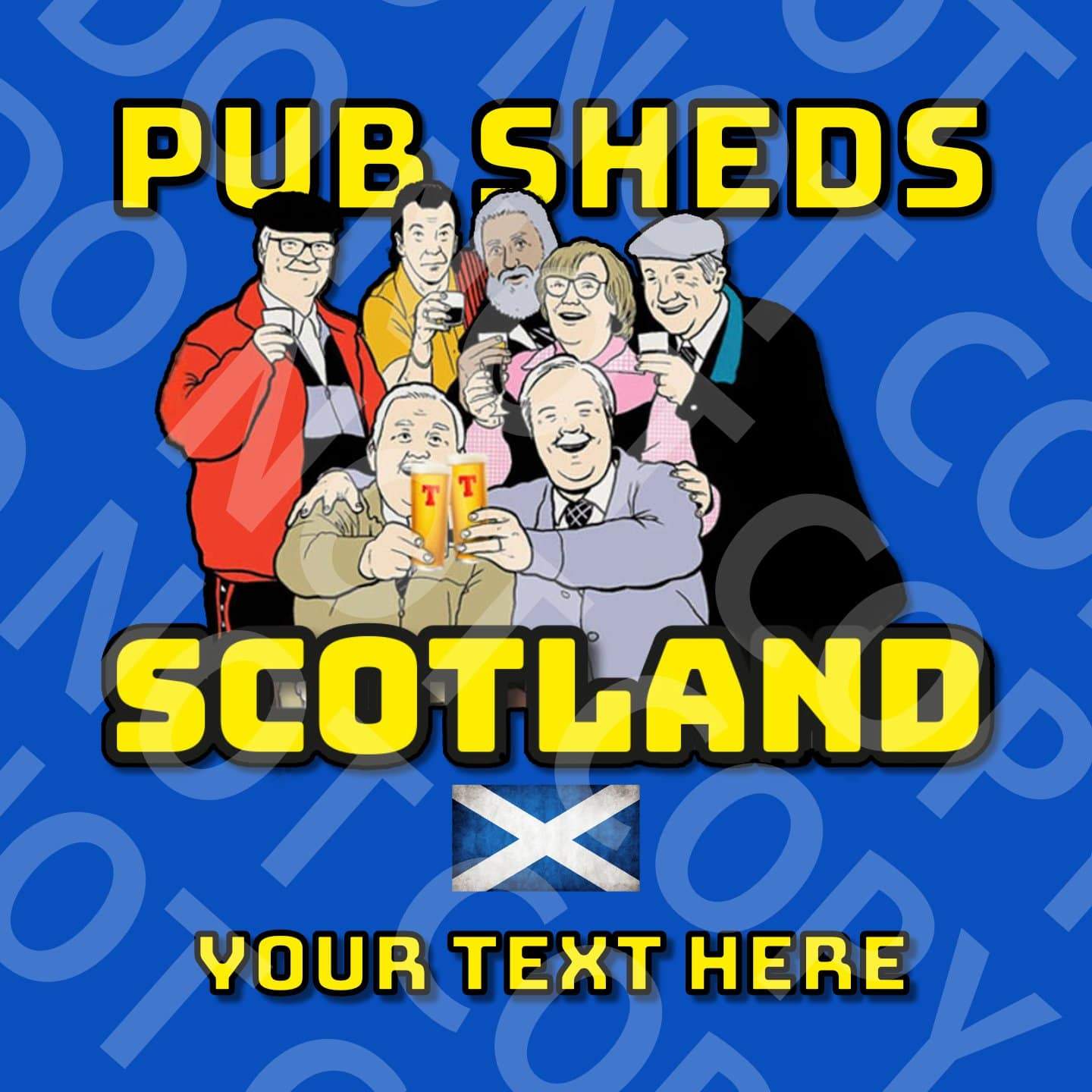 Pub Sheds Scotland Personalised T-Shirt Raise the Bar Print and Design - Raise the Bar