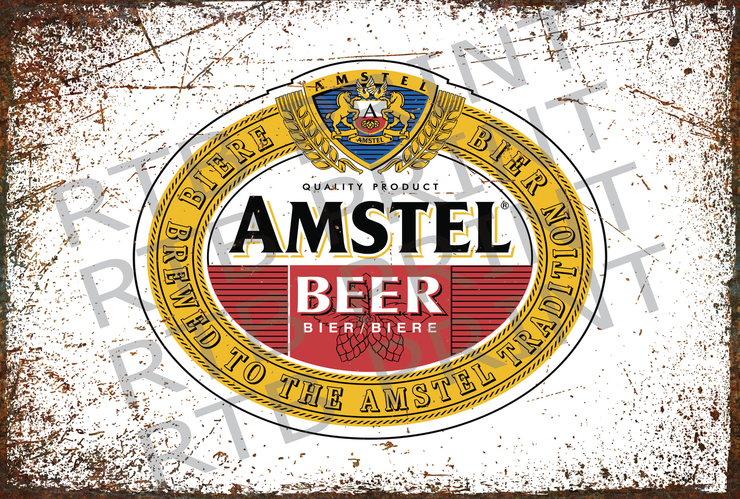 Amstel Beer Vintage A4 Metal Sign