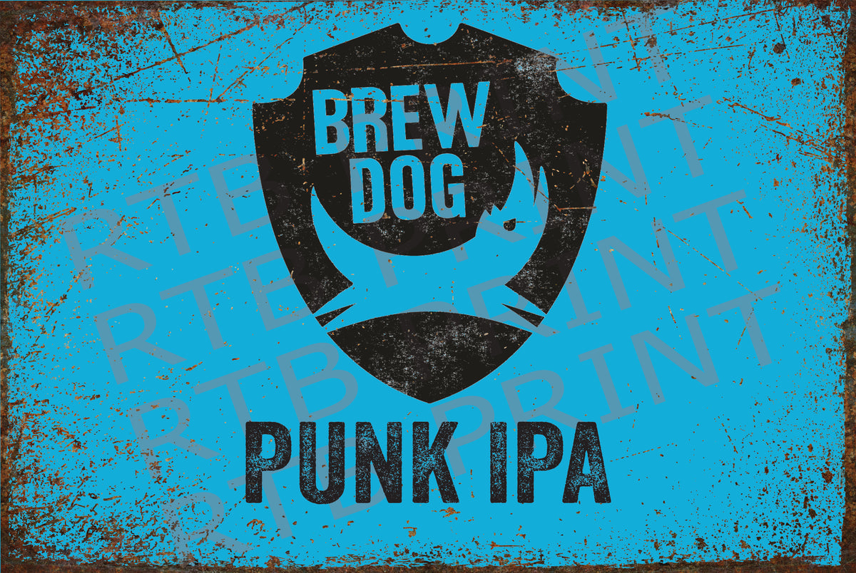 Punk Ipa Label Brewdog Punk IPA Vintage A4 Metal Sign – RTB Print & Design