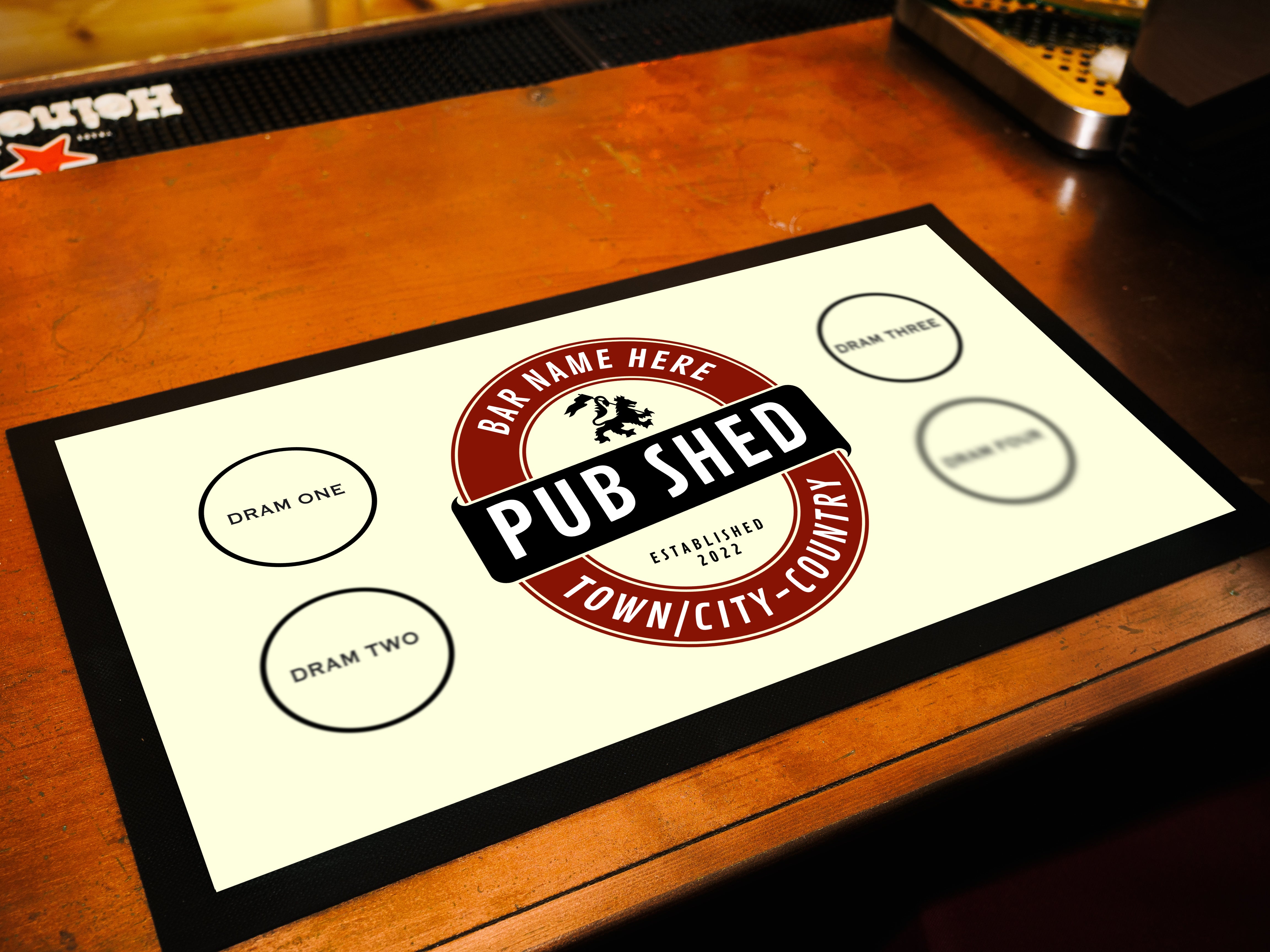 Bar Runner- Beer Mat. Personalised – RTB Print & Design