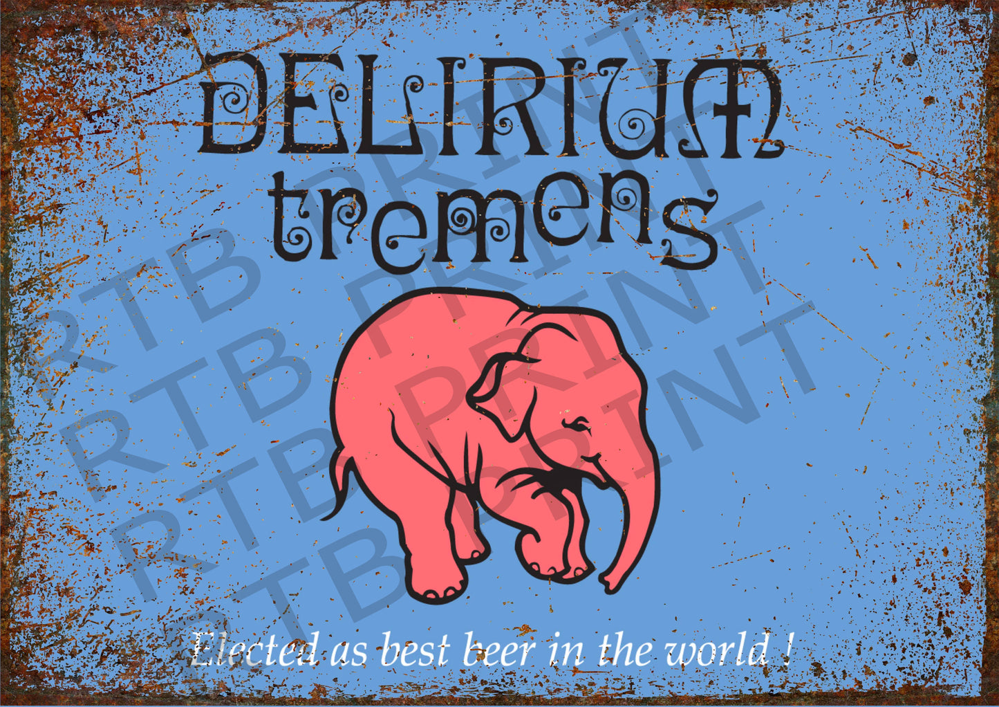 Delerium Vintage A4 Metal Sign