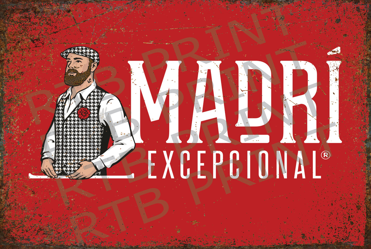 Madri Exceptional Vintage A4 Metal Sign