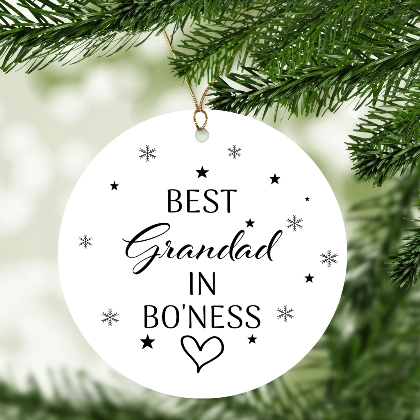 Best 'Grandad' In Town Christmas Tree Ornament