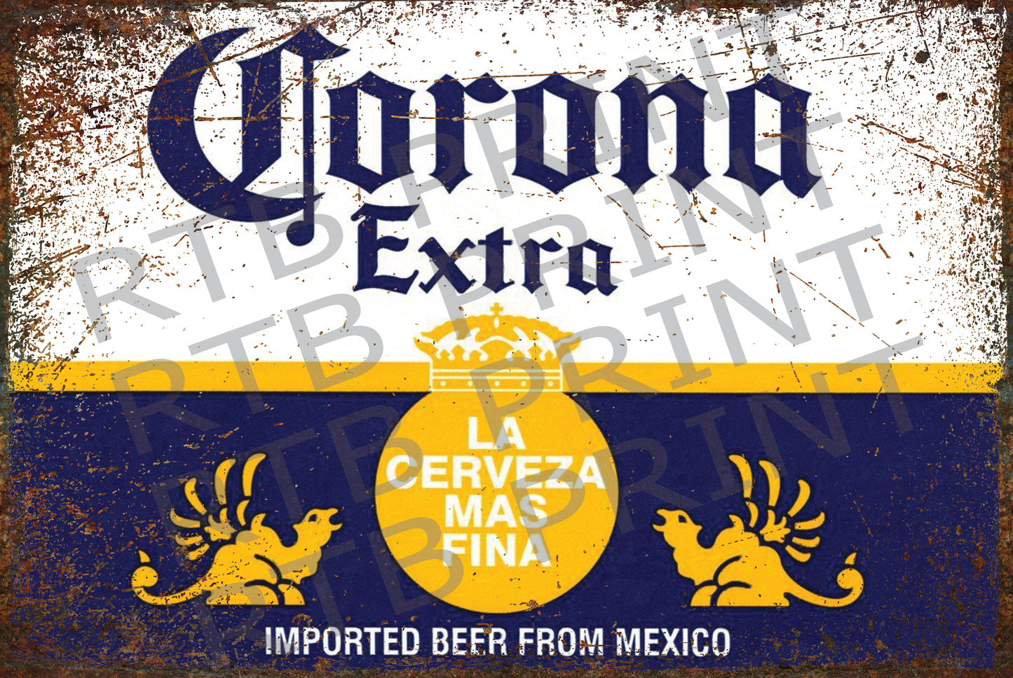 Corona Vintage A4 Metal Sign