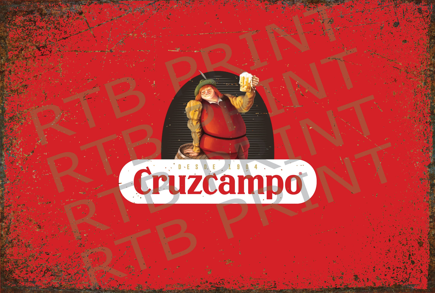 Cruzcampo Vintage A4 Metal sign
