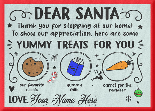 Santa's Christmas eve glass place mat