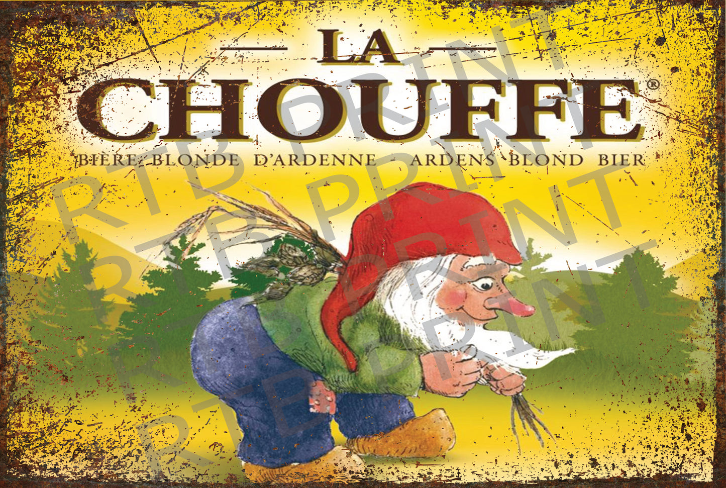 La Chouffe Vintage A4 Metal Sign