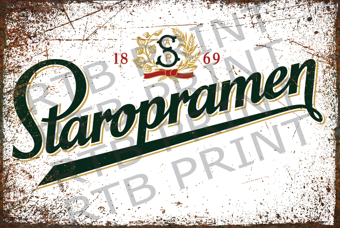 Staropramen Vintage A4 Metal sign