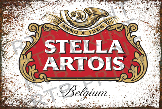Stella Artois Vintage A4 Metal Sign