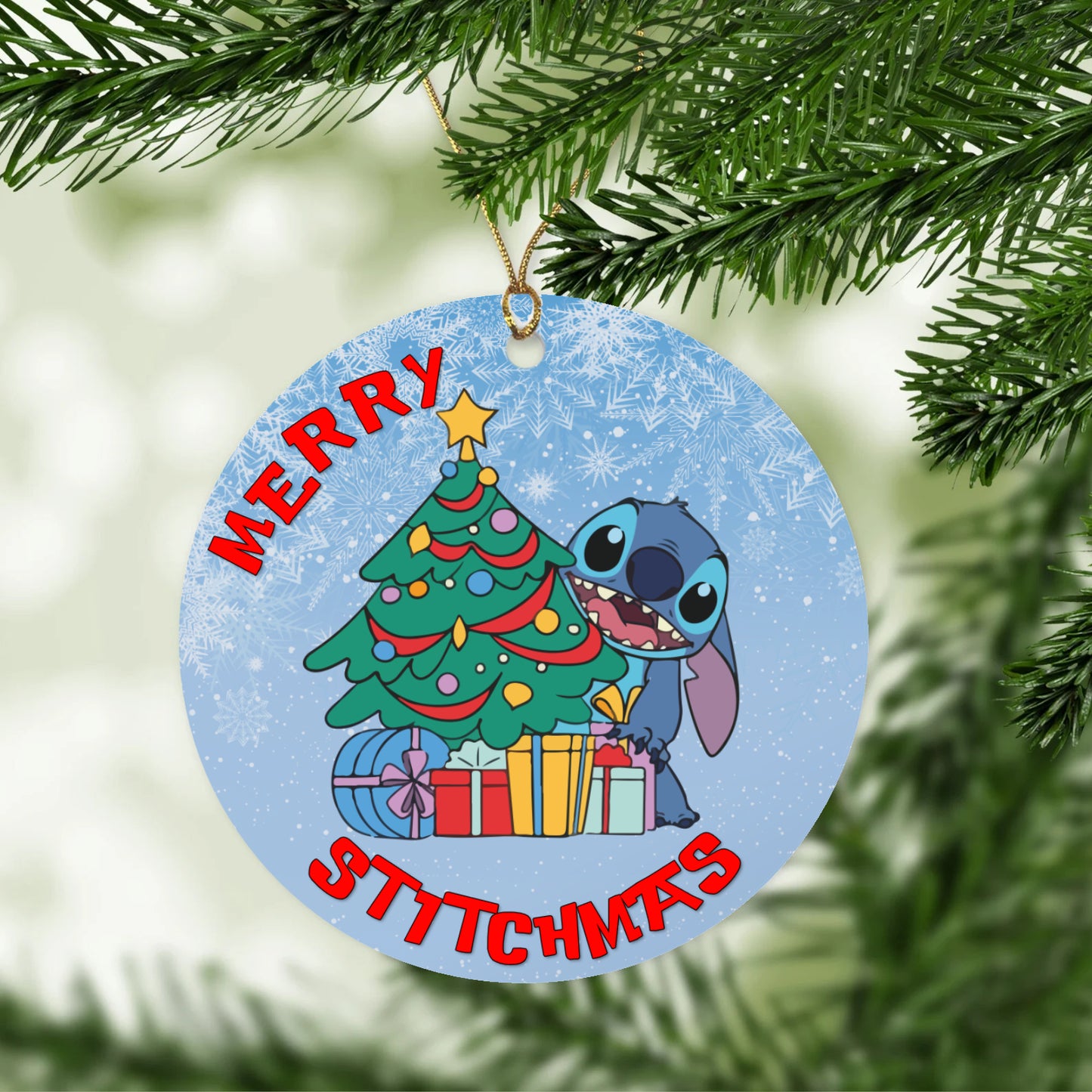 'Merry Stitchmas' Christmas Tree Ornament