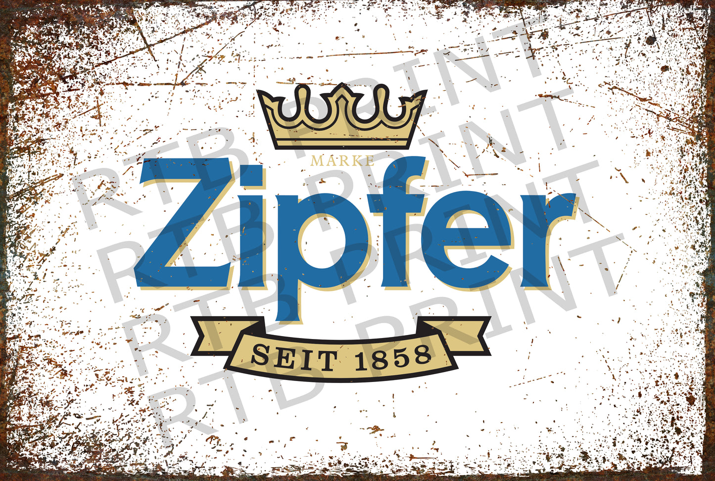 Zipfer A4 Metal Sign