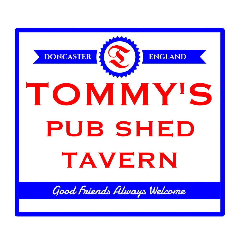 Pub Shed Branding Kit #2 (Logo plus 1 Acrylic Sign, 2 Bar Runners, 6 Coasters, 2 Openers)