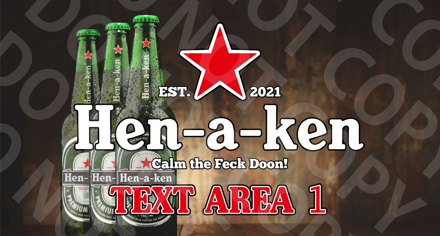 Hen-a-ken - Parody Bar Runner - Beer Mat