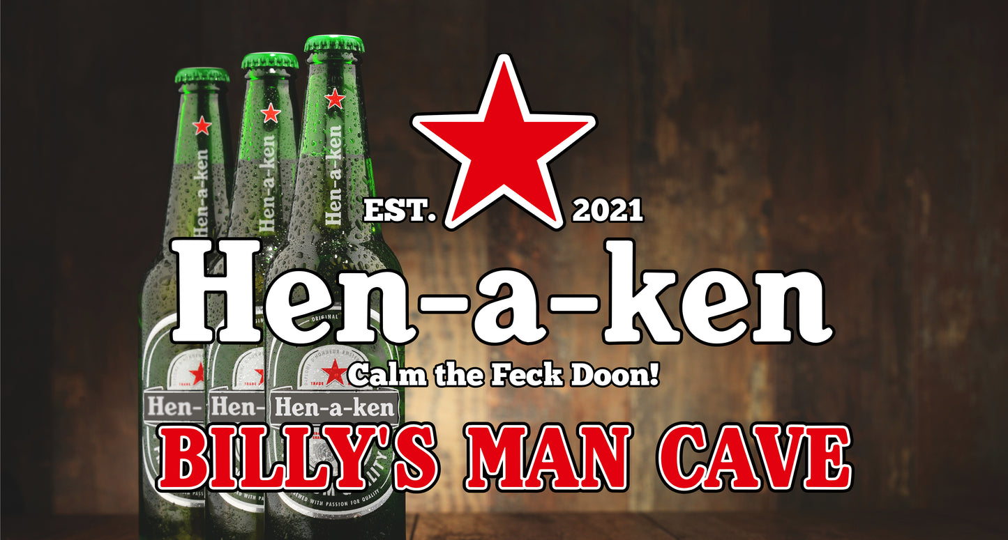 Hen-a-ken - Parody Bar Runner - Beer Mat