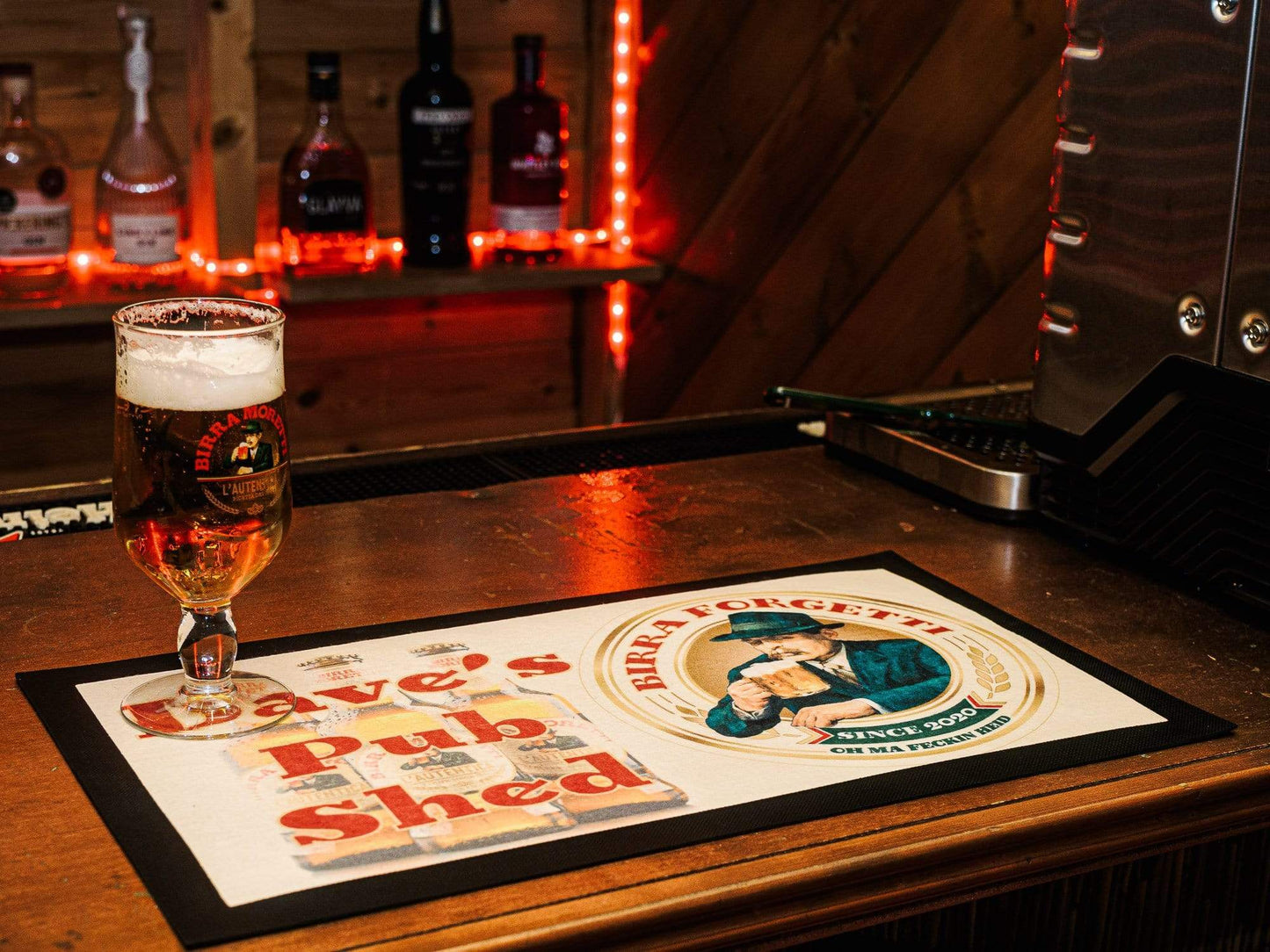 Birra Forgetti - Parody Bar Runner - Beer Mat Raise the Bar Print and Design - Raise the Bar
