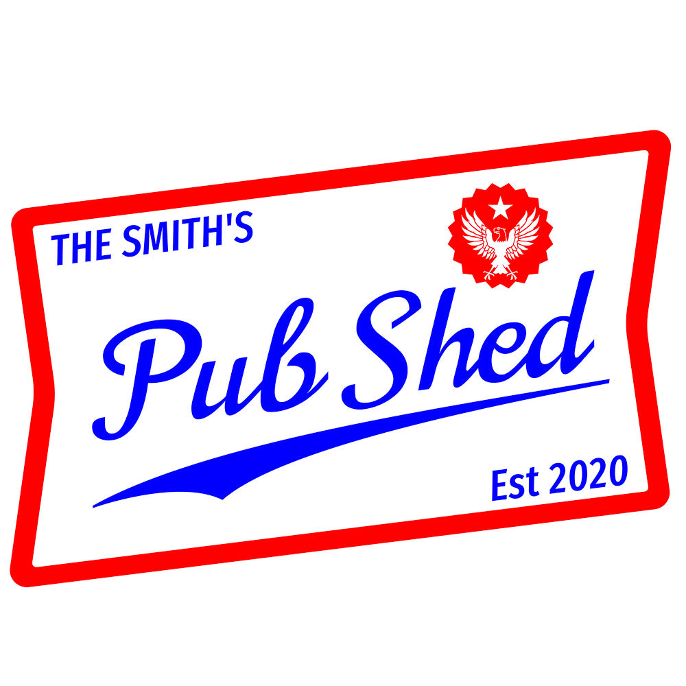 Pub Shed Branding Kit #2 (Logo plus 1 Acrylic Sign, 2 Bar Runners, 6 Coasters, 2 Openers)