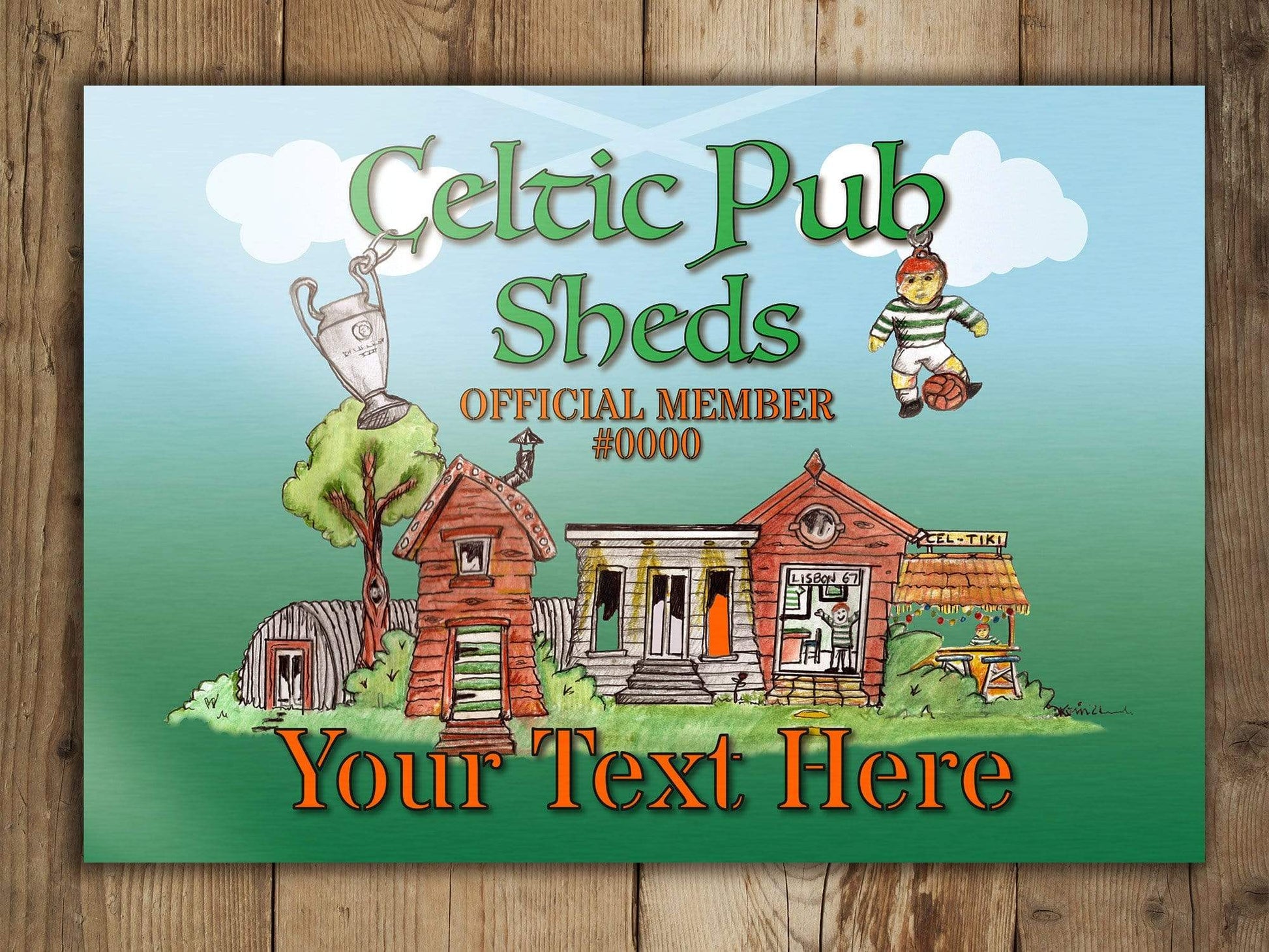 Celtic Pub Sheds Official Members Plaque Raise the Bar Print and Design - Raise the Bar