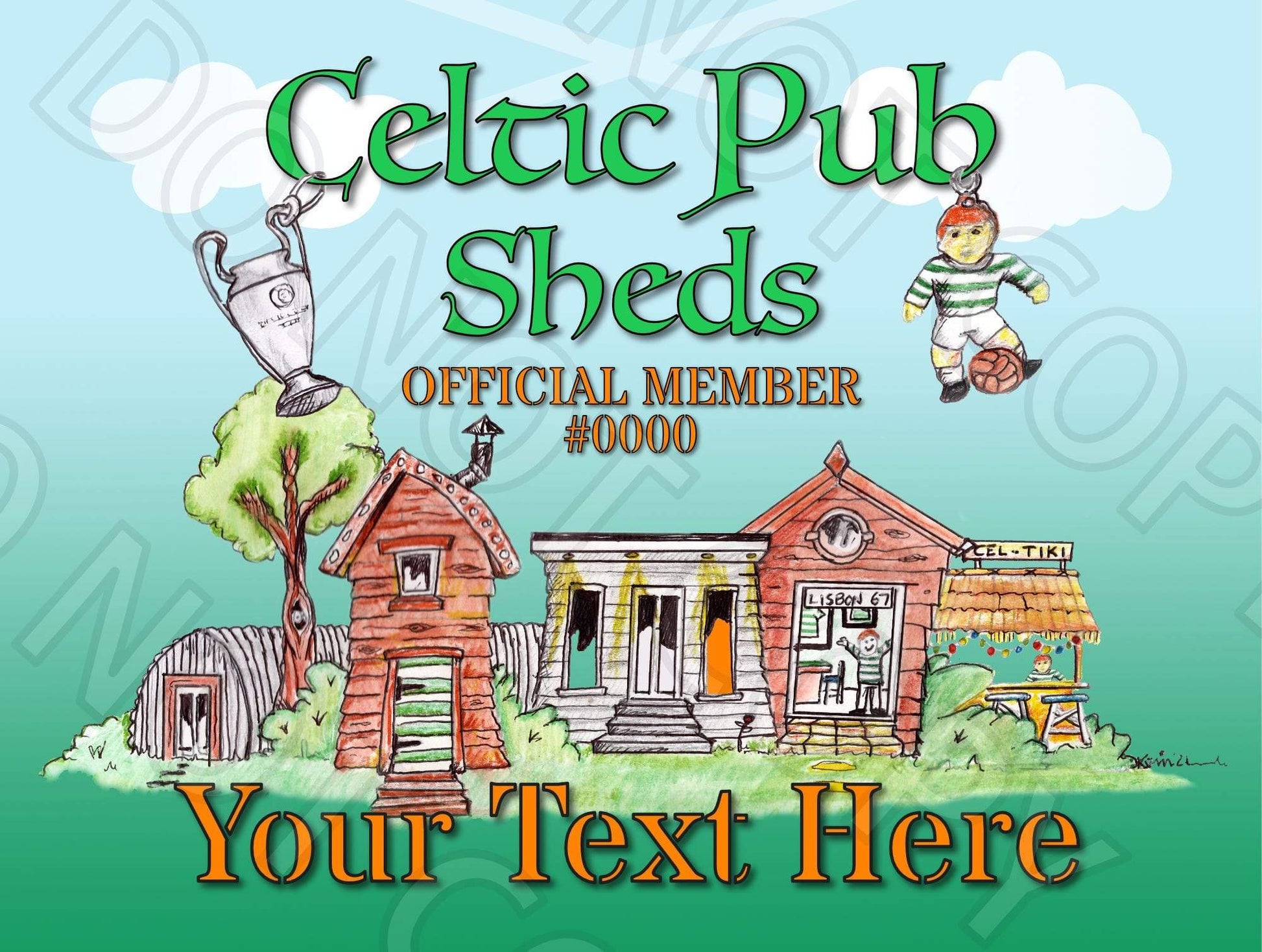 Celtic Pub Sheds Official Members Plaque Raise the Bar Print and Design - Raise the Bar