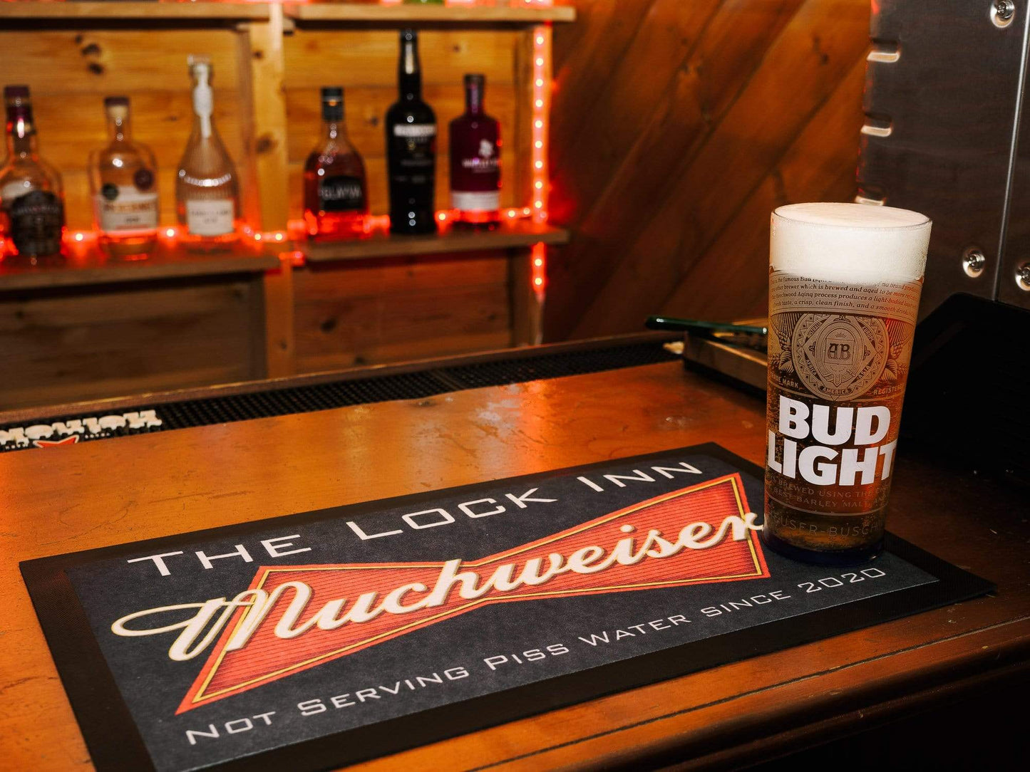 Muchweiser - Parody Bar Runner - Beer Mat Raise the Bar Print and Design - Raise the Bar