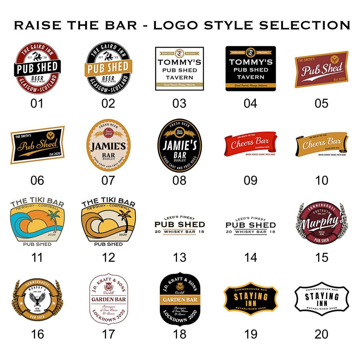 Pub Shed Branding Kit #1 Raise the Bar Print and Design - Raise the Bar
