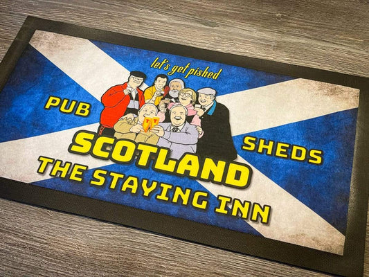 Pub Sheds Scotland Bar Runner Raise the Bar Print and Design - Raise the Bar