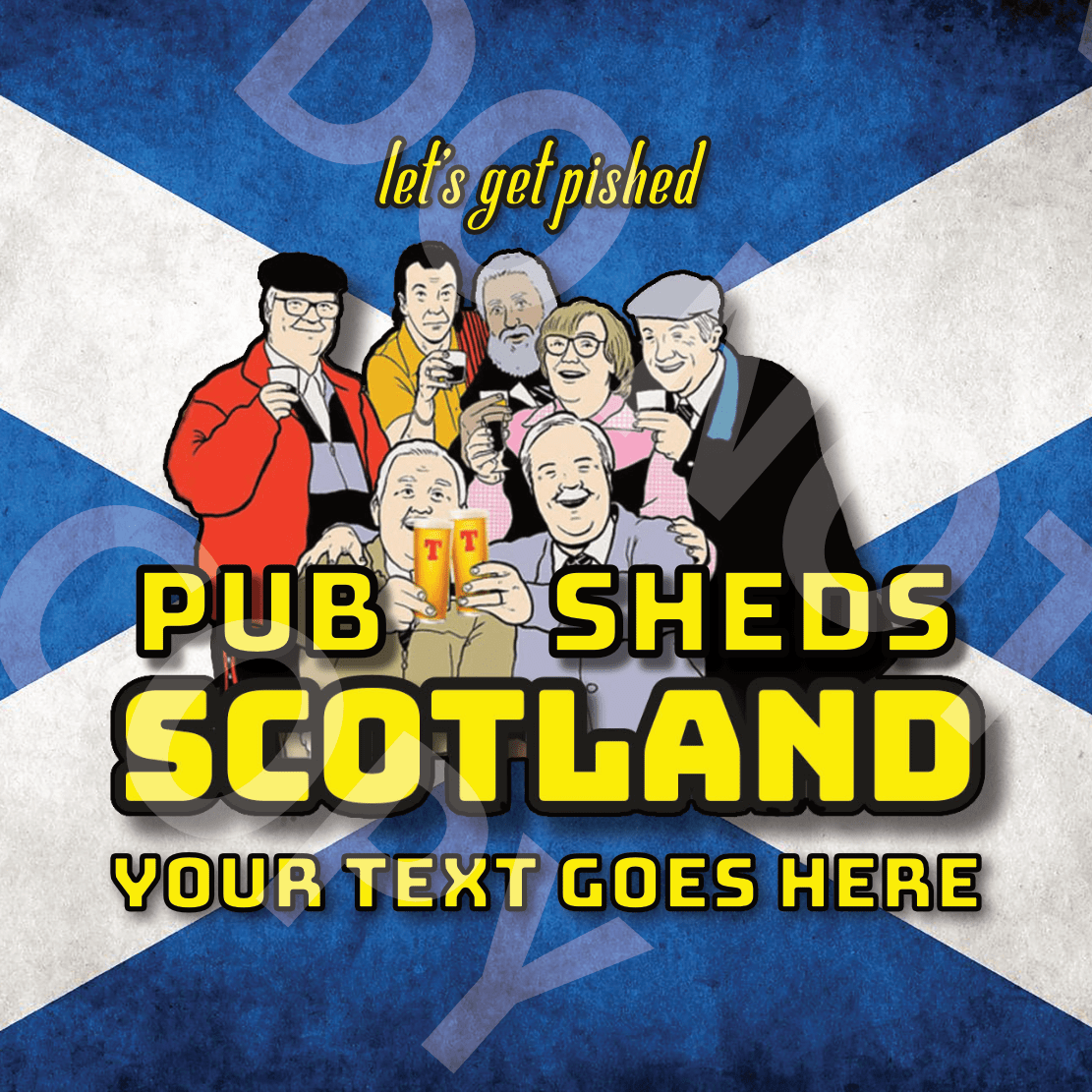Pub Sheds Scotland Coasters (set of 4) Raise the Bar Print and Design - Raise the Bar